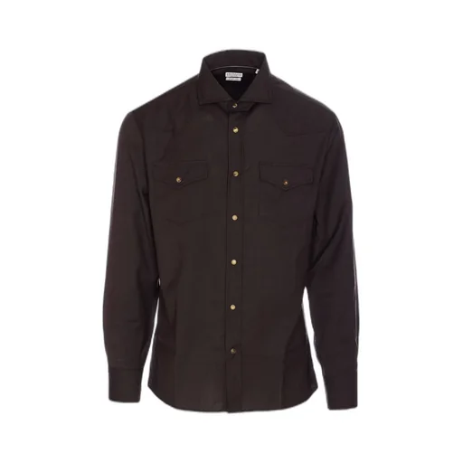Brunello Cucinelli Long Sleeved Spread Collared Shirt