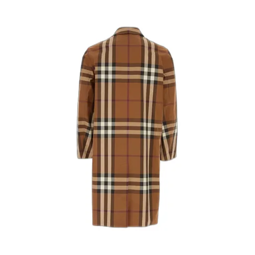Burberry Single Breasted Checked Coat