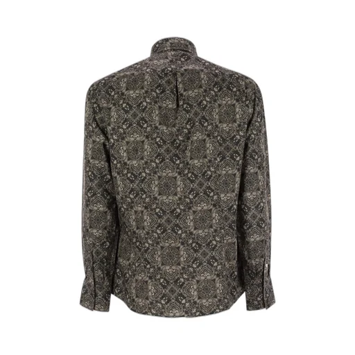 Brunello Cucinelli Patterned Curved Hem Shirt