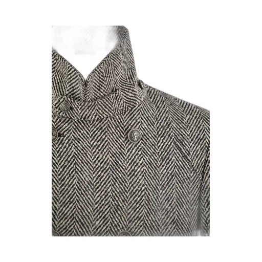 Brunello Cucinelli Herringbone Pattern Double-Breasted Coat
