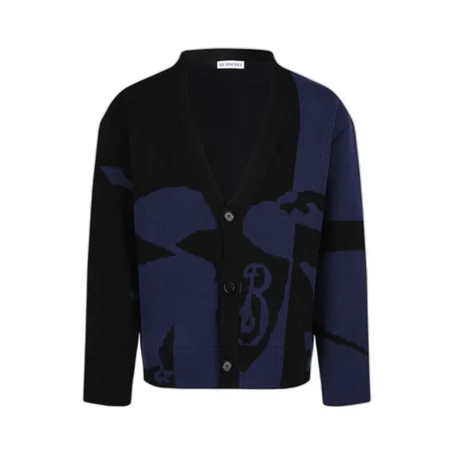 Burberry Ekd Intarsia-Knit Buttoned Cardigan