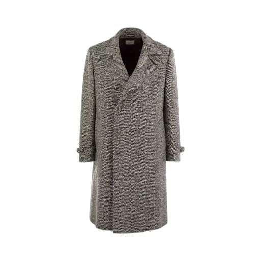 Brunello Cucinelli Herringbone Pattern Double-Breasted Coat