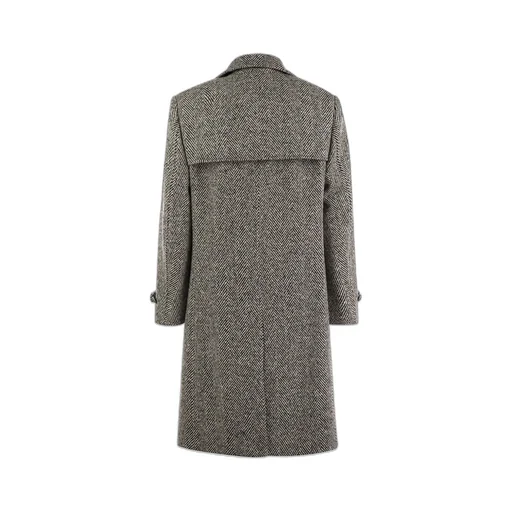Brunello Cucinelli Herringbone Pattern Double-Breasted Coat