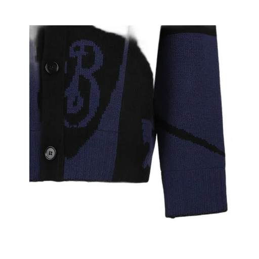Burberry Ekd Intarsia-Knit Buttoned Cardigan