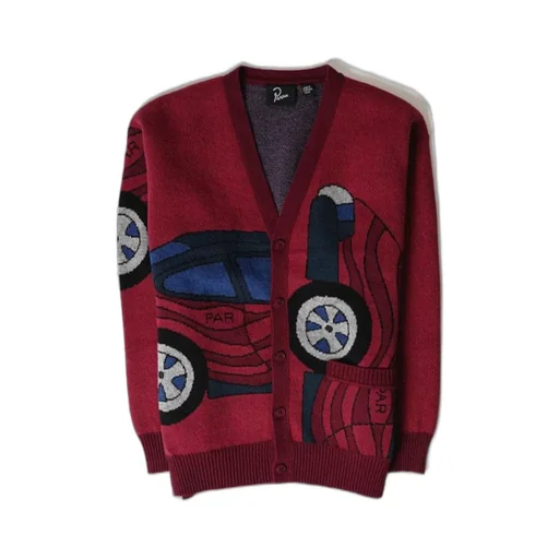 By Parra Car-Intarsia Buttoned Cardigan