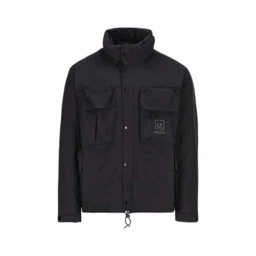 C.P. Company Logo-Printed High-Neck Windbreaker
