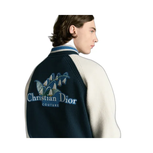 Christian Dior Couture Lily Of The Valley Varsity Cardigan