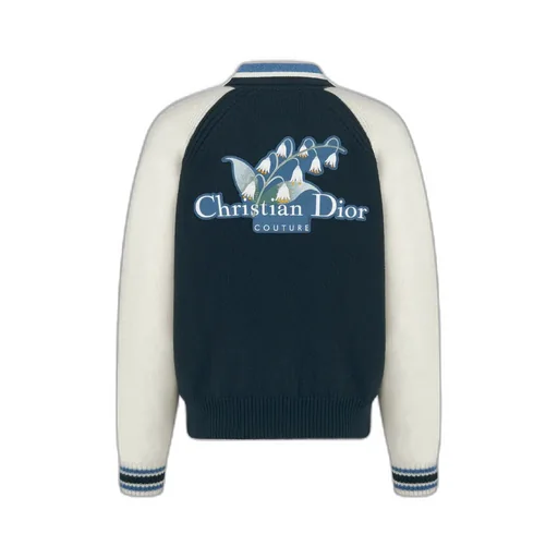 Christian Dior Couture Lily Of The Valley Varsity Cardigan