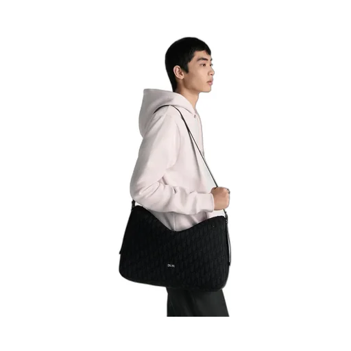 Large Dior Slider Zipped Hobo Bag