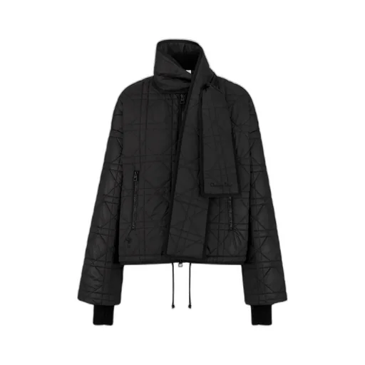 Macrocannage Coat With Scarf Collar