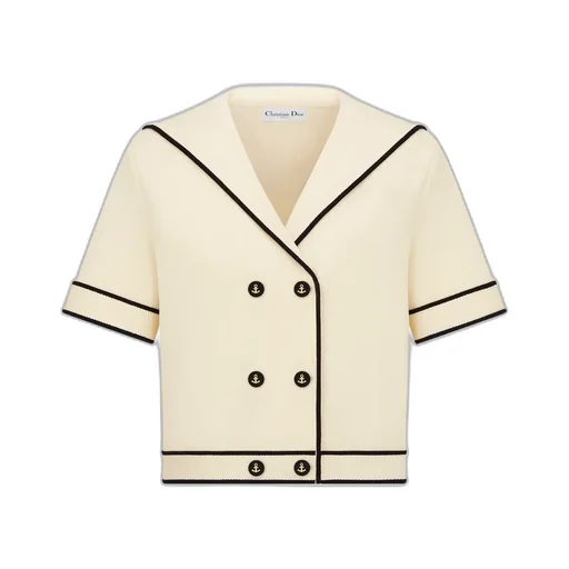 Short-Sleeved Jacket With Sailor Collar