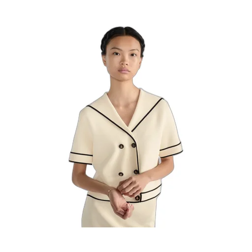 Short-Sleeved Jacket With Sailor Collar