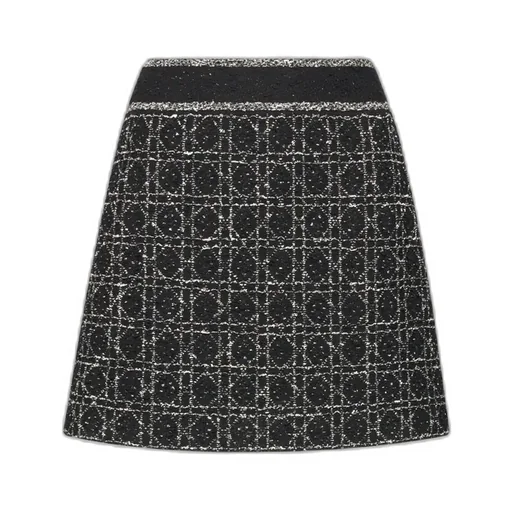 Macrocannage Flared Miniskirt
