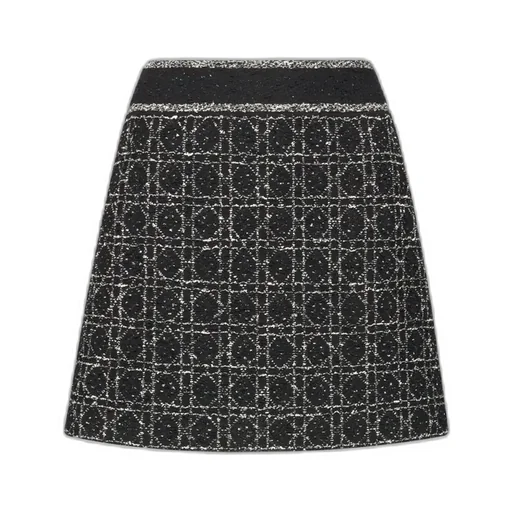 Macrocannage Flared Miniskirt
