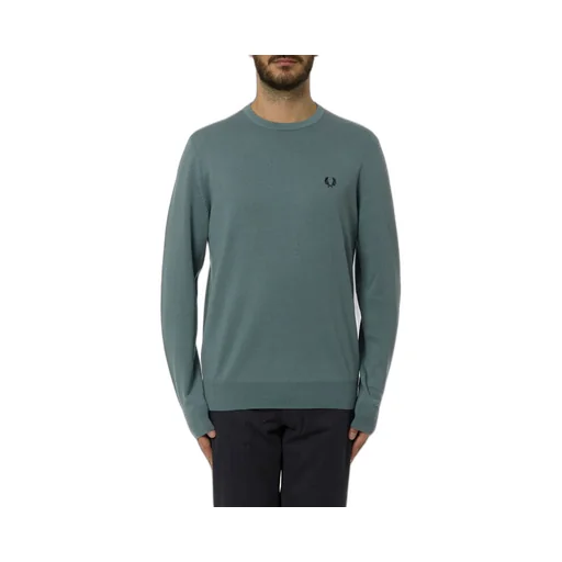 Fred Perry Logo-Embroidered Long-Sleeved Crewneck Jumper