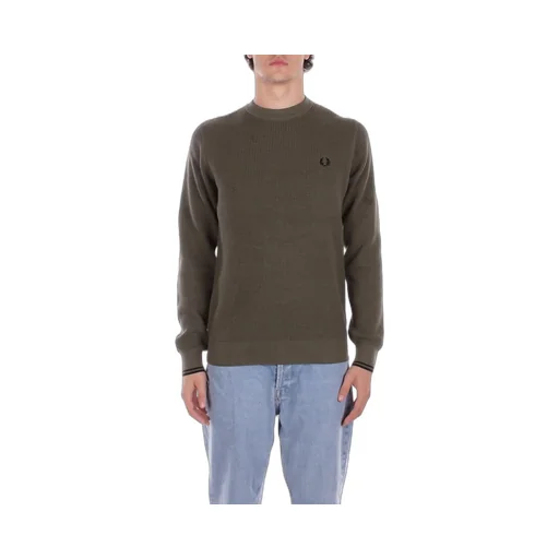 Fred Perry Waffle-Knit Crewneck Jumper