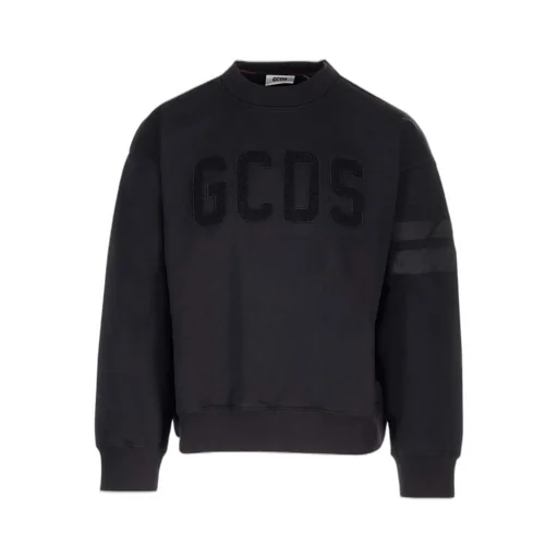 Gcds Logo Velvet Crewneck Sweatshirt