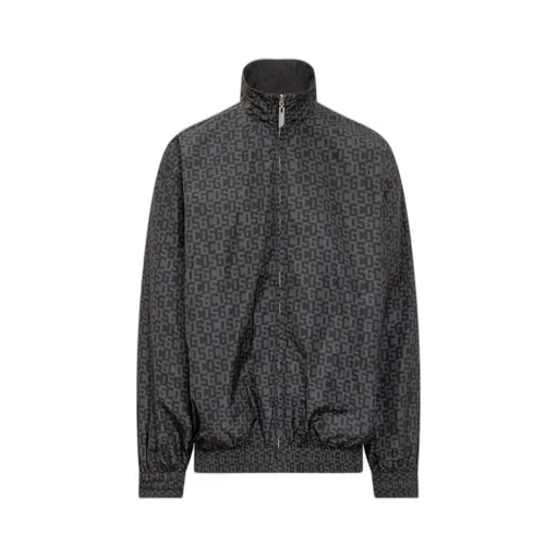 Gcds All-Over Logo Printed Zip-Up Reversible Jacket