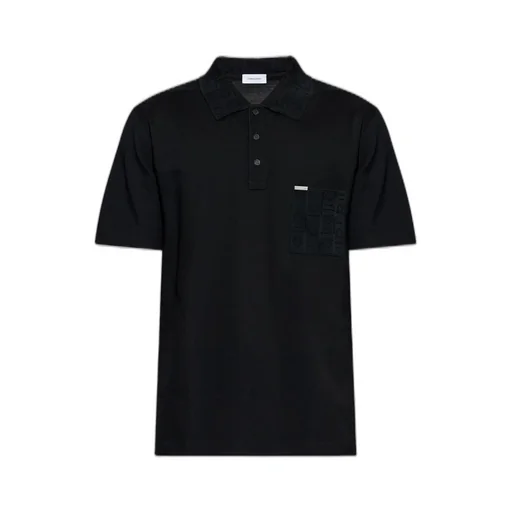 Ferragamo Jacquard Pocket Detail V-Neck Polo Shirt