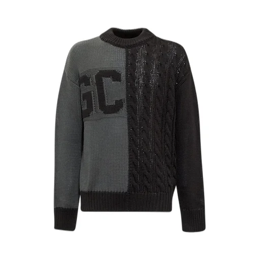 Gcds Logo Intarsia Cable Knit Sweater