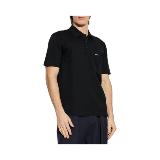 Ferragamo Jacquard Pocket Detail V-Neck Polo Shirt