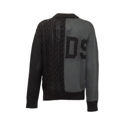 Gcds Logo Intarsia Cable Knit Sweater