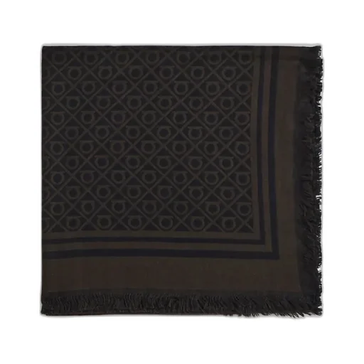 Ferragamo Fringed Hem Gancini Scarf