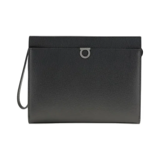 Ferragamo Logo Printed Gancini Pouch