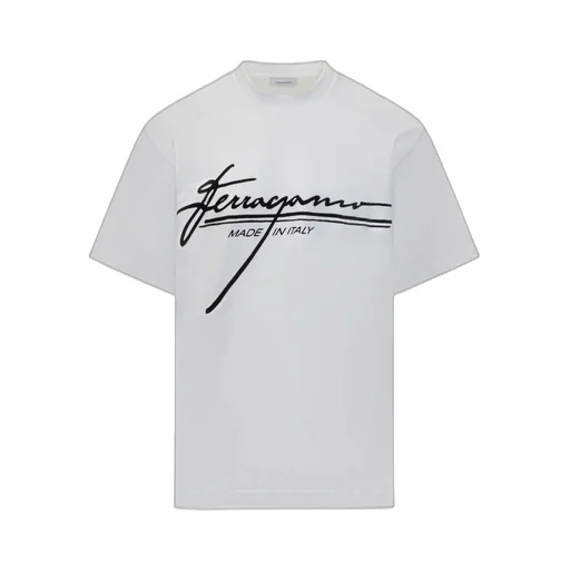 Ferragamo Flocked Logo Crewneck T-Shirt