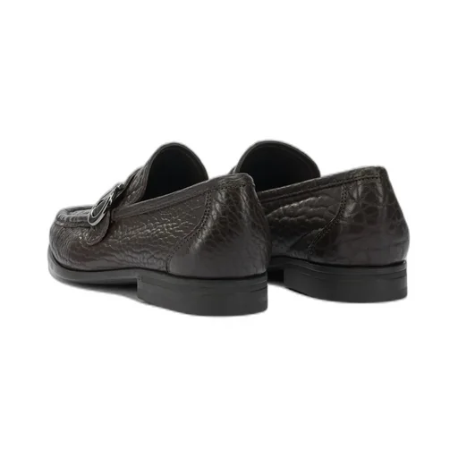 Ferragamo Embossed Buckle Detail Loafers