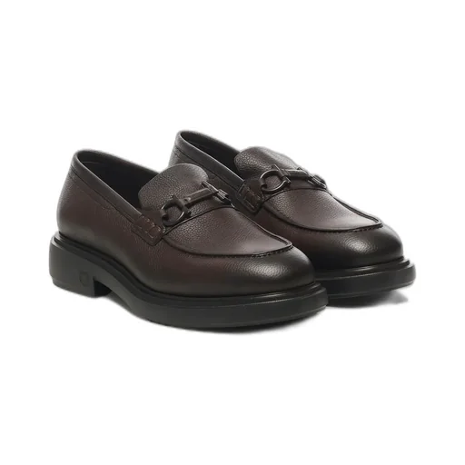 Ferragamo Gancini Plaque Slip-On Loafers