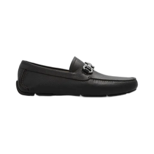 Ferragamo Gancini Ornament Square-Toe Loafers
