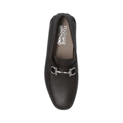 Ferragamo Gancini Ornament Square-Toe Loafers