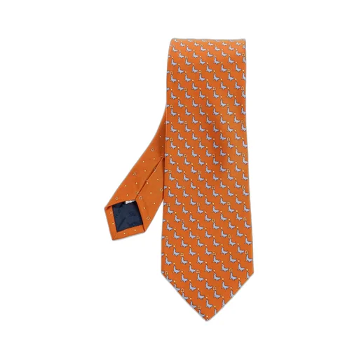 Ferragamo Patterned Pointed Tip Tie