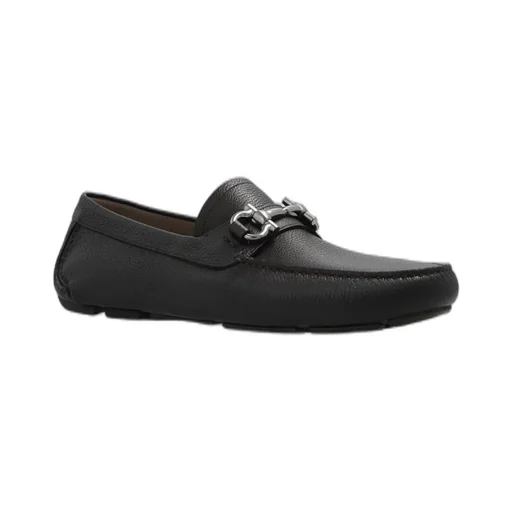 Ferragamo Gancini Ornament Square-Toe Loafers