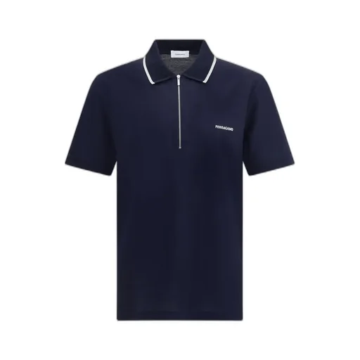 Ferragamo Logo Embroidered Zipped Polo Shirt