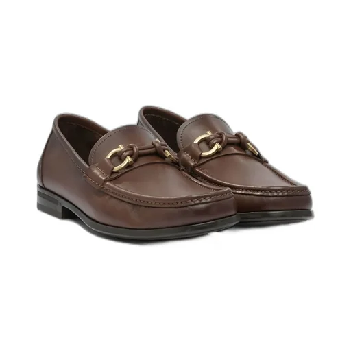 Ferragamo Almond Toe Logo-Engraved Loafers