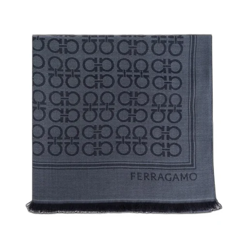 Ferragamo Gancini Monogram Frayed Edge Scarf