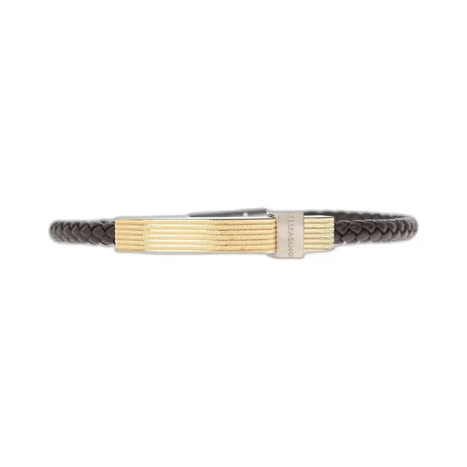 Ferragamo Logo-Engraved Open-Cuff Braided Bracelet
