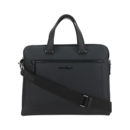 Ferragamo Logo-Plaque Zipped Briefcase
