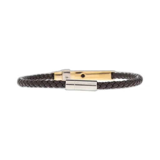 Ferragamo Logo-Engraved Open-Cuff Braided Bracelet