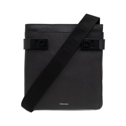 Ferragamo Gancini-Lock Logo Printed Shoulder Bag