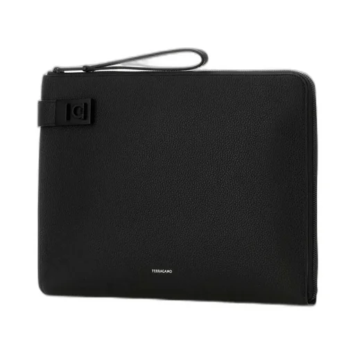 Ferragamo Gancini-Buckled Zip-Up Clutch Bag