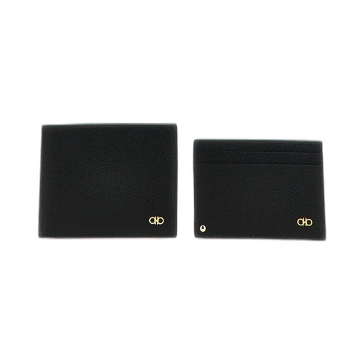 Ferragamo Gancini Plaque Wallet Card Holder Set