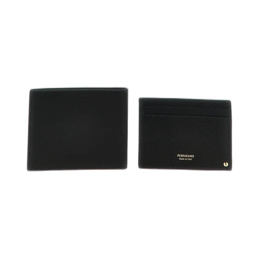 Ferragamo Gancini Plaque Wallet Card Holder Set