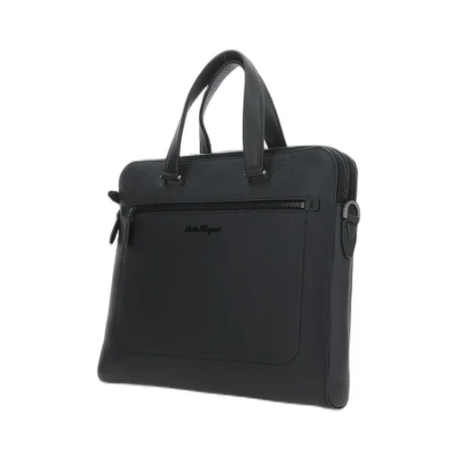 Ferragamo Logo-Plaque Zipped Briefcase