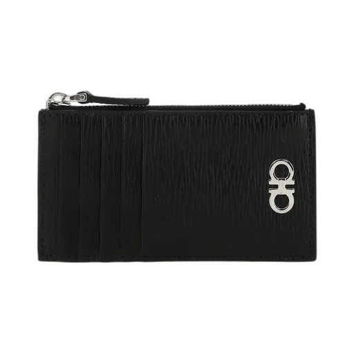 Ferragamo Logo Embossed Zipped Card Case