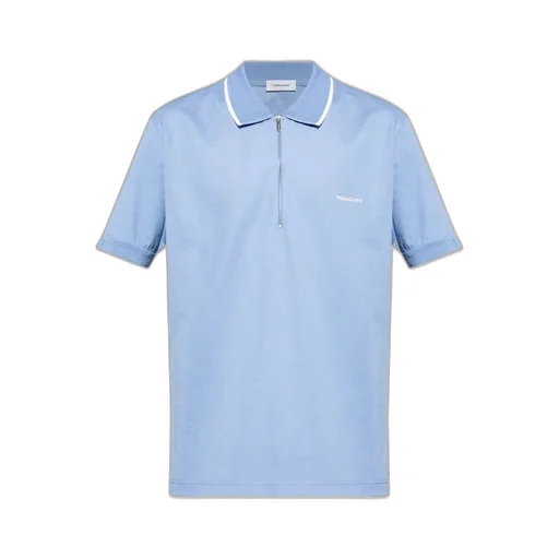 Ferragamo Logo Embroidered Half-Zip Polo Shirt