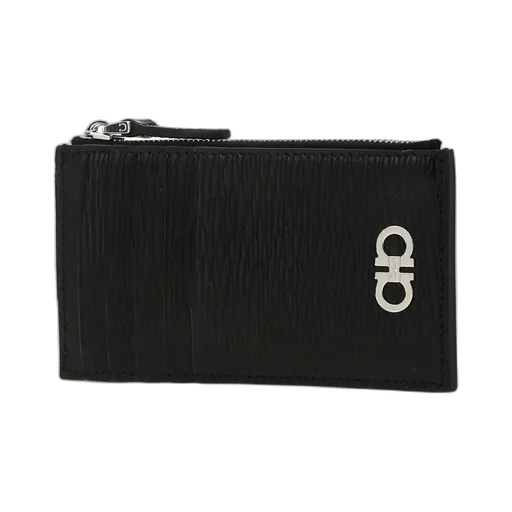 Ferragamo Logo Embossed Zipped Card Case