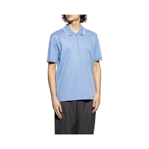 Ferragamo Logo Embroidered Half-Zip Polo Shirt